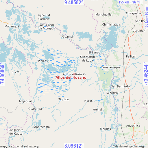 Altos del Rosario on map