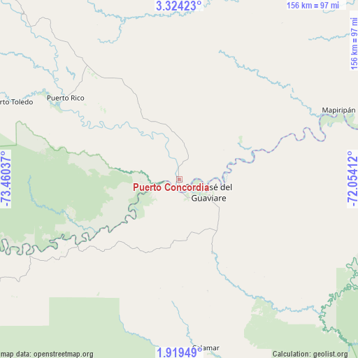 Puerto Concordia on map