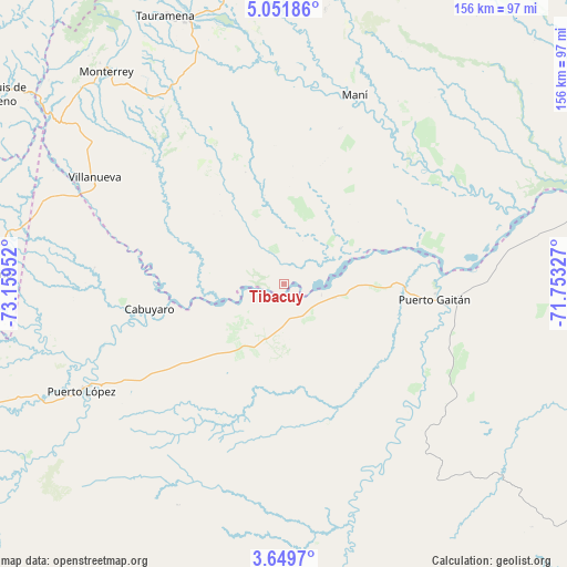 Tibacuy on map
