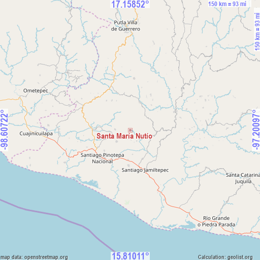 Santa María Nutío on map