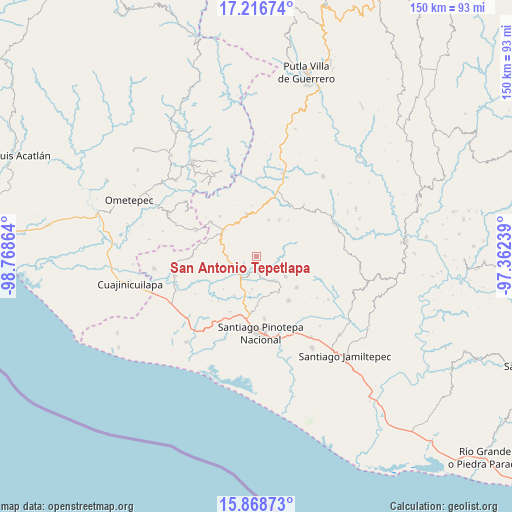 San Antonio Tepetlapa on map
