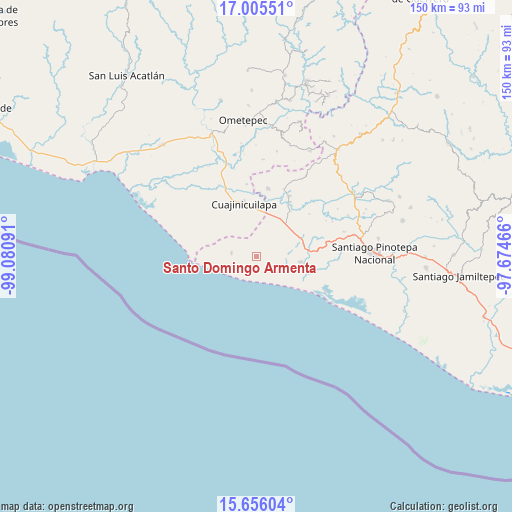 Santo Domingo Armenta on map