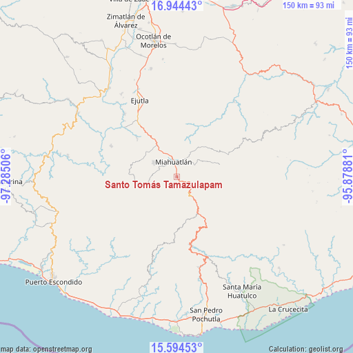 Santo Tomás Tamazulapam on map