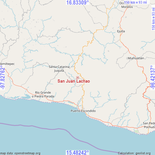 San Juan Lachao on map