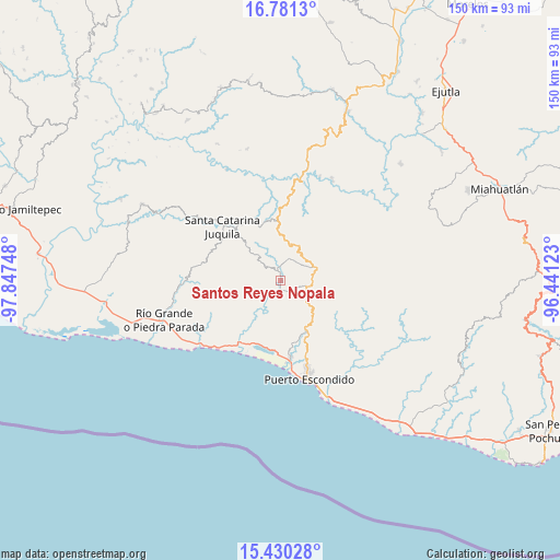 Santos Reyes Nopala on map