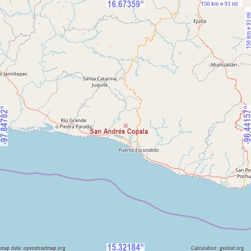 San Andrés Copala on map