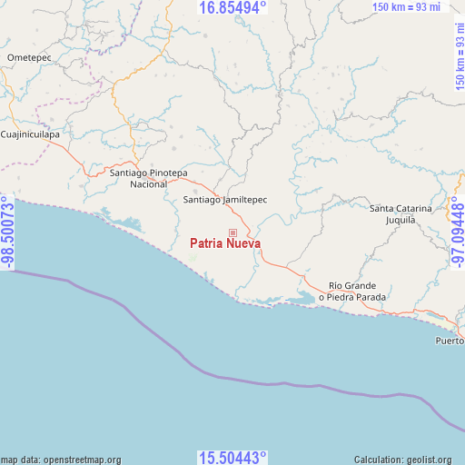 Patria Nueva on map
