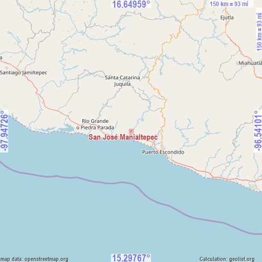 San José Manialtepec on map