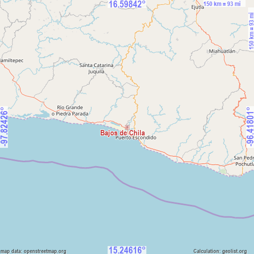 Bajos de Chila on map