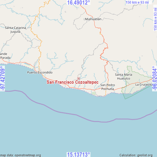 San Francisco Cozoaltepec on map