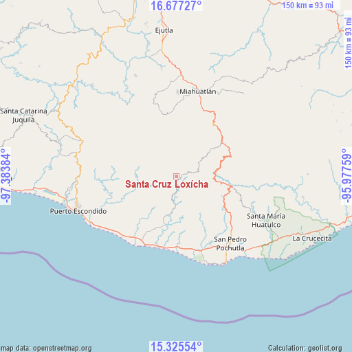 Santa Cruz Loxícha on map