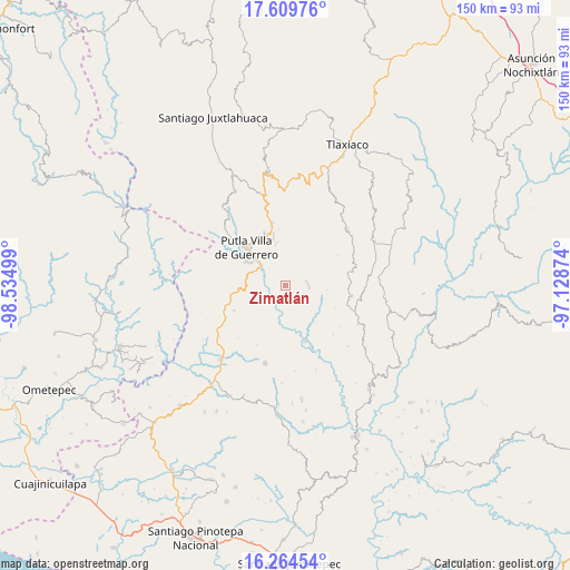 Zimatlán on map