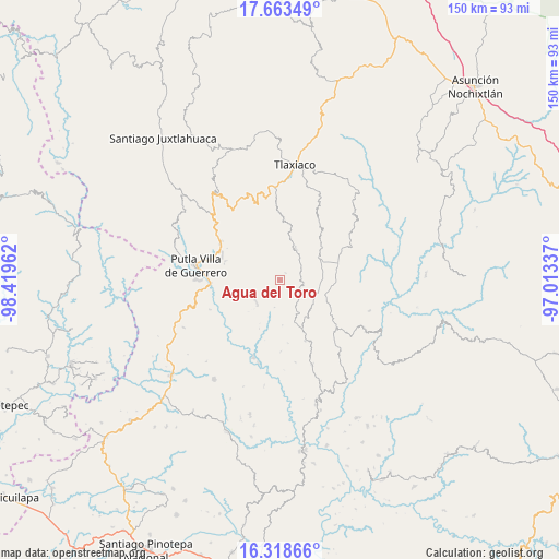 Agua del Toro on map