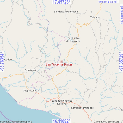 San Vicente Piñas on map