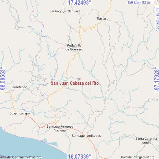 San Juan Cabeza del Río on map