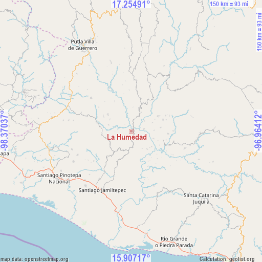 La Humedad on map