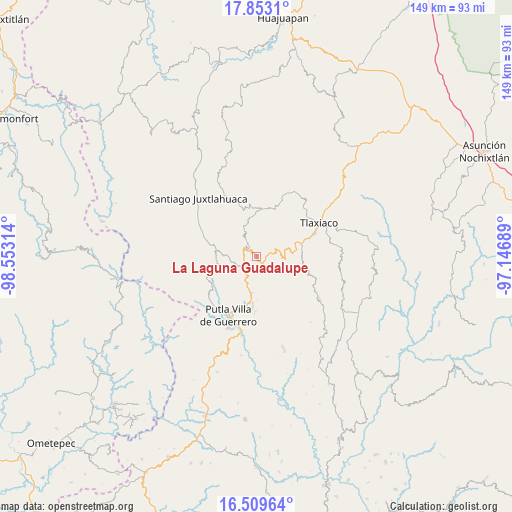 La Laguna Guadalupe on map