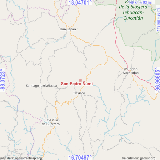San Pedro Ñumí on map