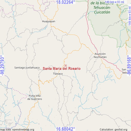 Santa María del Rosario on map