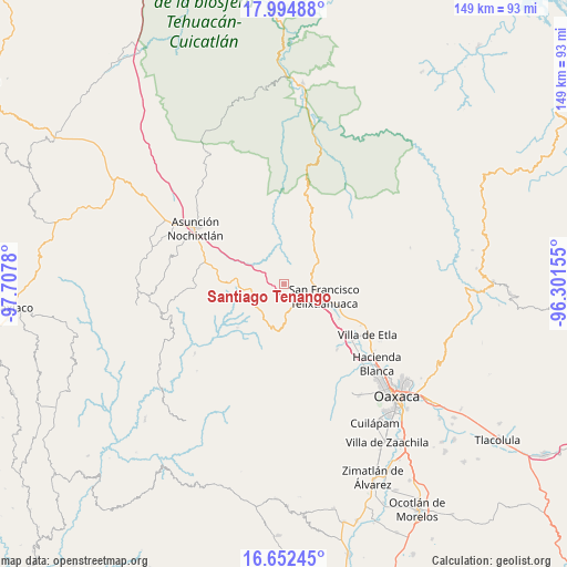 Santiago Tenango on map