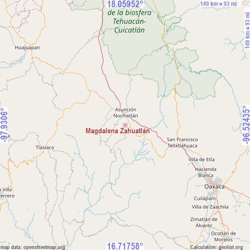 Magdalena Zahuatlán on map