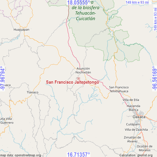 San Francisco Jaltepetongo on map