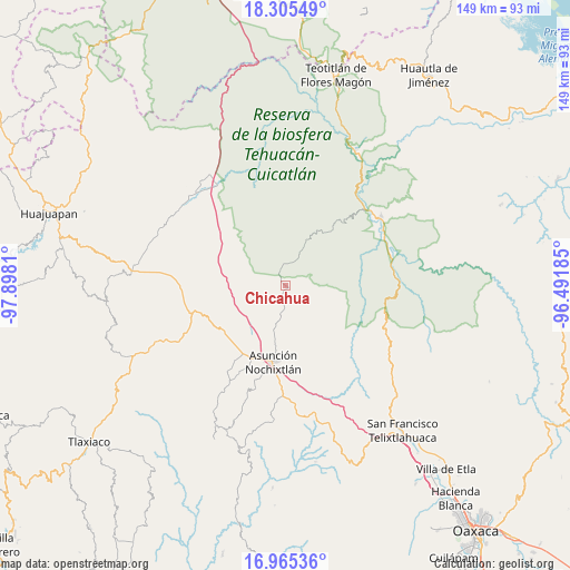 Chicahua on map