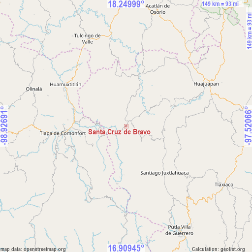 Santa Cruz de Bravo on map