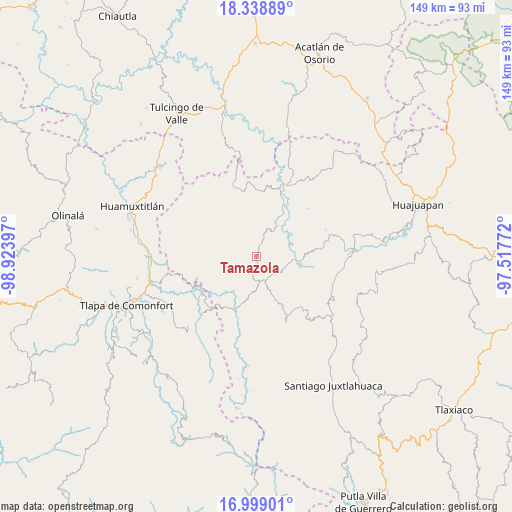 Tamazola on map