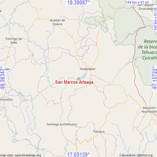 San Marcos Arteaga on map