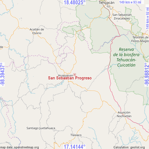 San Sebastián Progreso on map