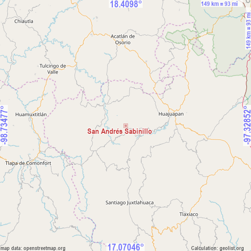 San Andrés Sabinillo on map