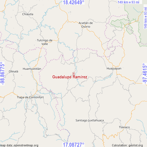 Guadalupe Ramírez on map