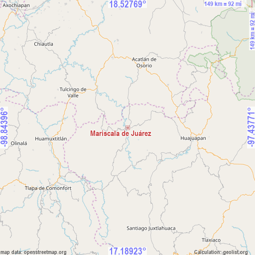 Mariscala de Juárez on map