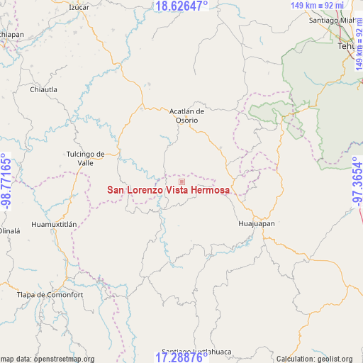 San Lorenzo Vista Hermosa on map