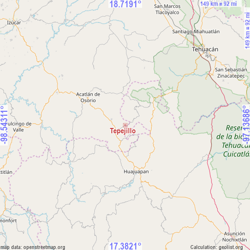 Tepejillo on map