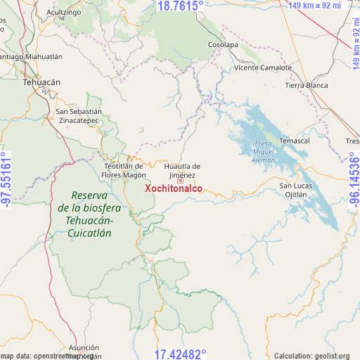 Xochitonalco on map