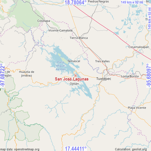 San José Lagunas on map