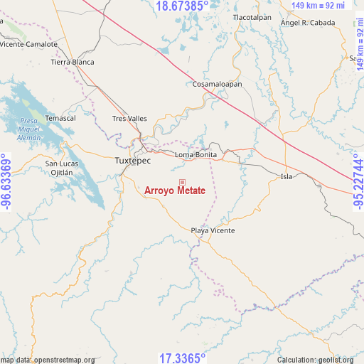 Arroyo Metate on map