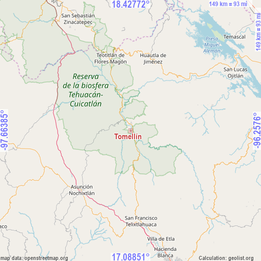 Tomellín on map