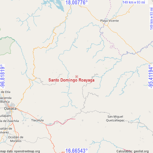 Santo Domingo Roayaga on map