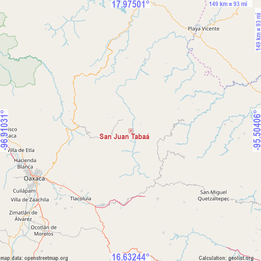 San Juan Tabaá on map