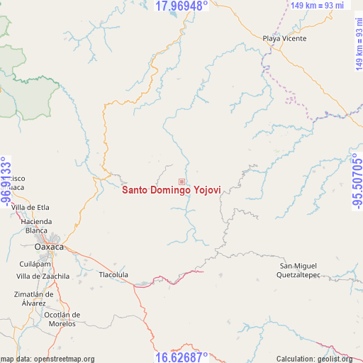 Santo Domingo Yojovi on map