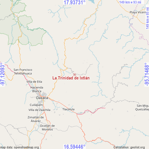 La Trinidad de Ixtlán on map