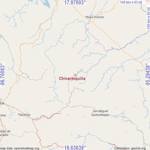 Chinantequilla on map