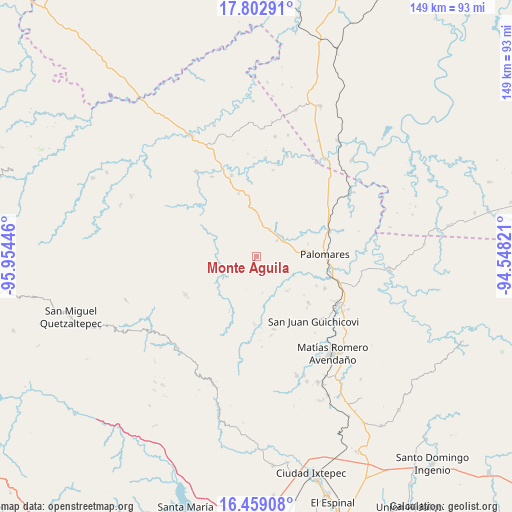 Monte Águila on map