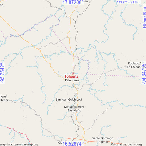 Tolosita on map