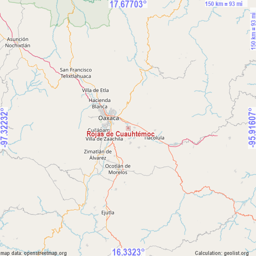 Rojas de Cuauhtémoc on map