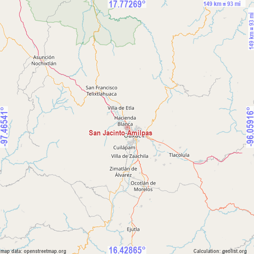 San Jacinto Amilpas on map