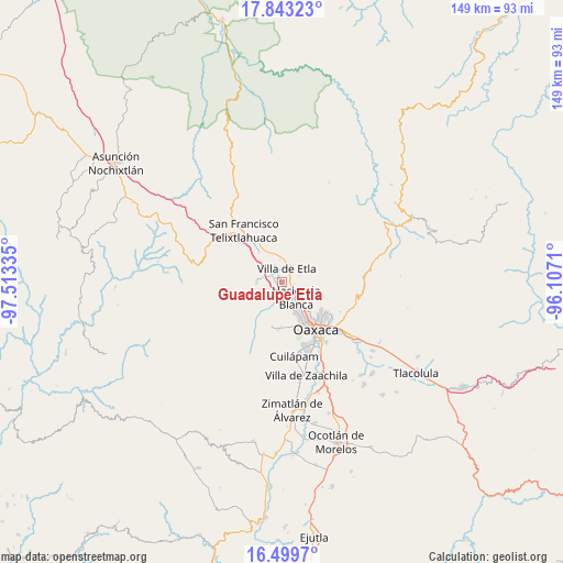 Guadalupe Etla on map